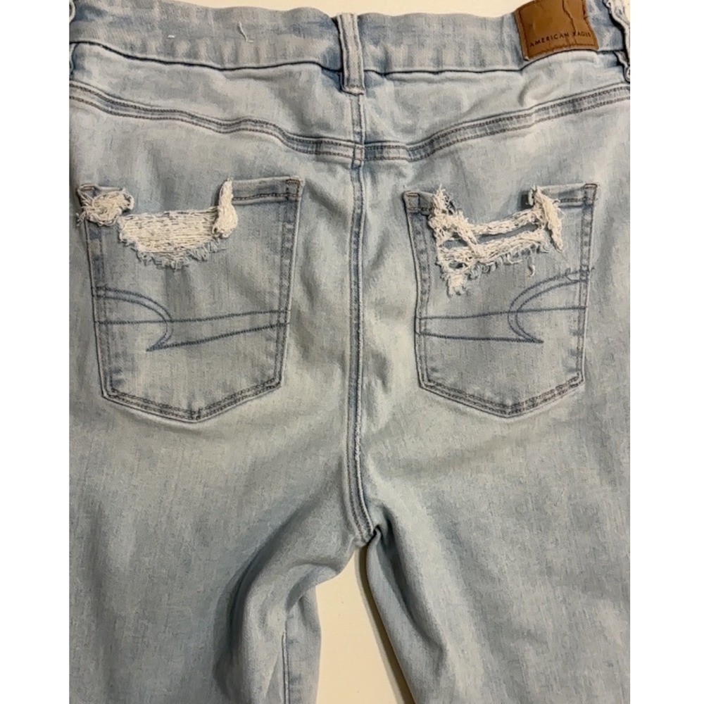 American Eagle Curvy Hi-Rise Jegging Ripped Distressed Jeans Size 10‎ 27" Waist - Picture 7 of 11